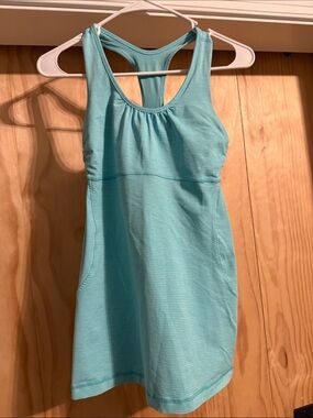 lululemon Turbo tank aqua striped racerback